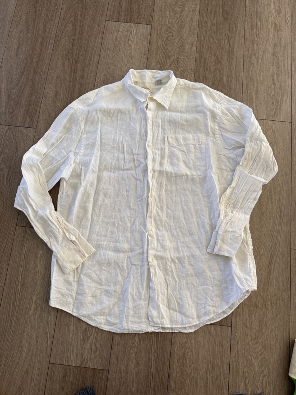 Peter Millar White Linen Casual Button-Down long sleeve Shirt size XL